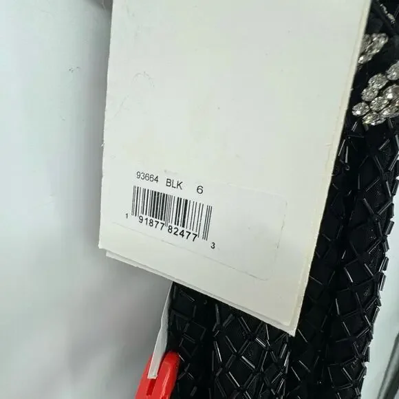 Mac Duggal Beaded Open Back Cut- Out Back Slit Gown Prom Dress Black Size 6 NWT